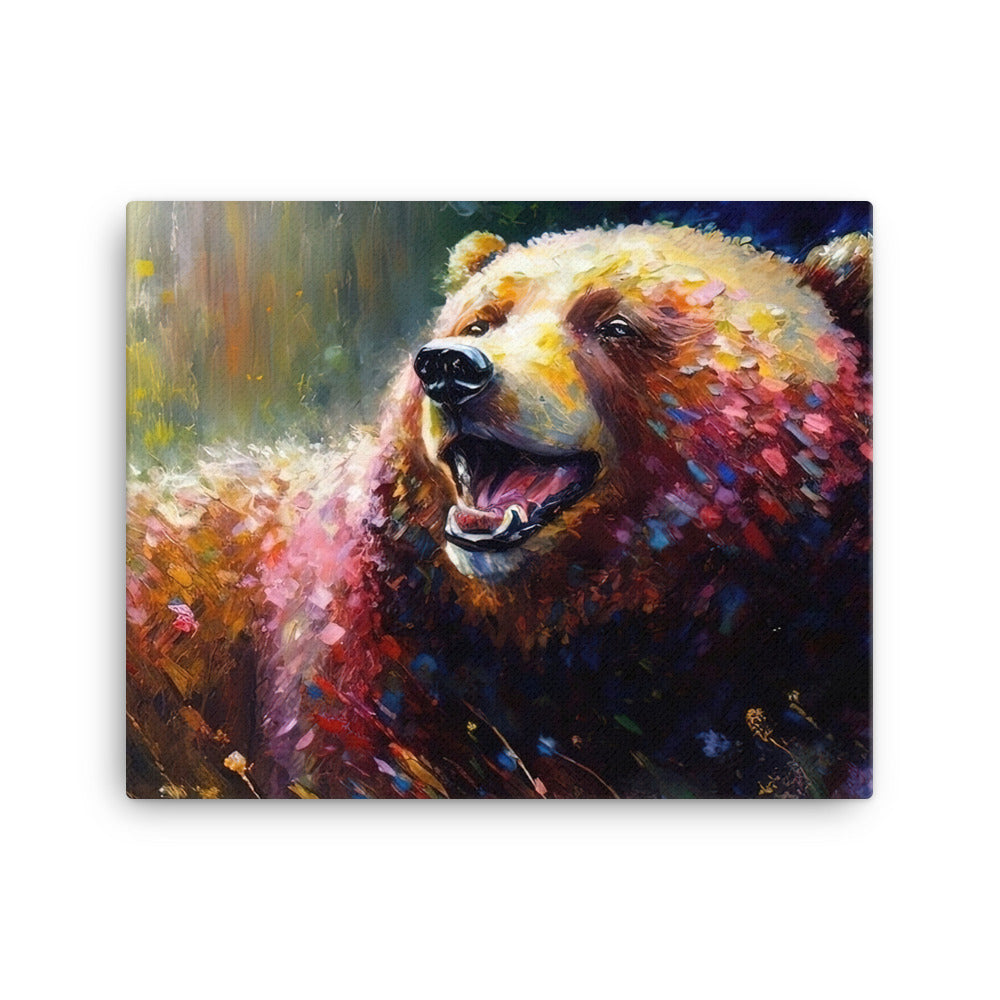 Süßer Bär - Ölmalerei - Leinwand camping xxx 40.6 x 50.8 cm