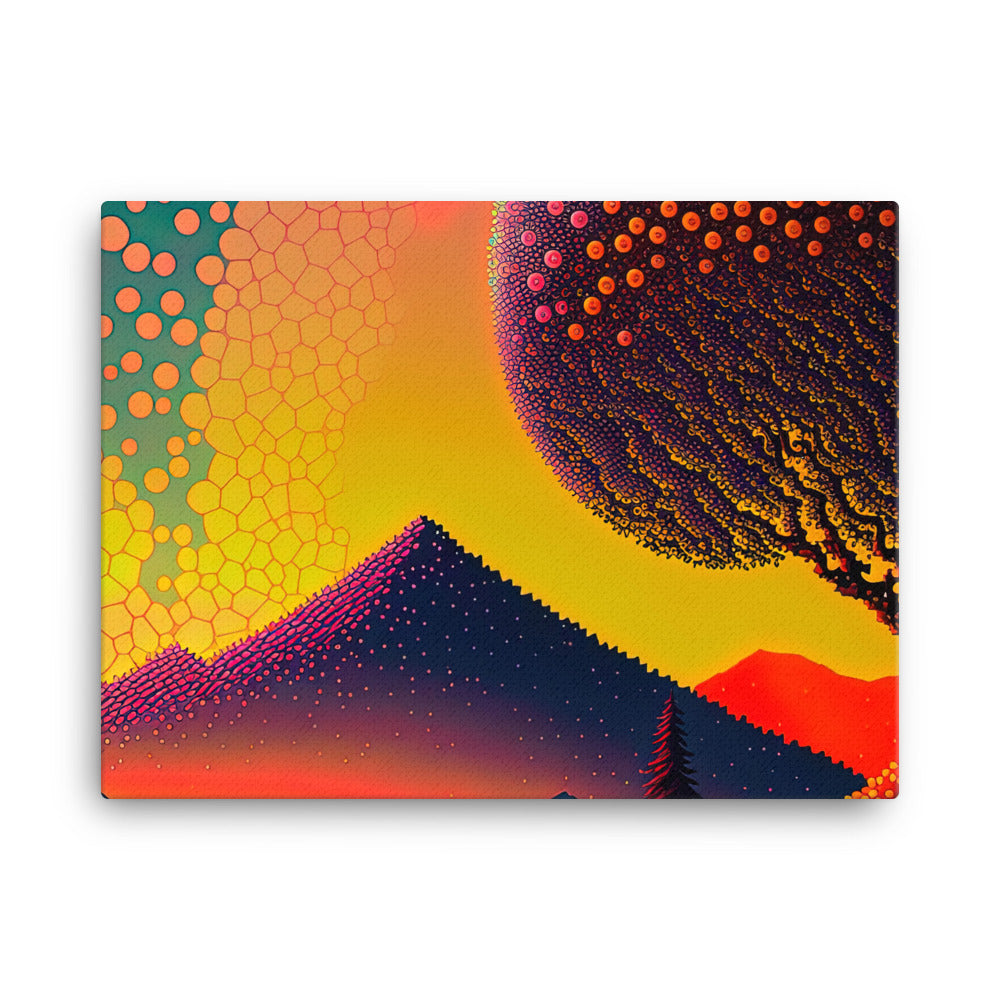 Berge und warme Farben - Punktkunst - Leinwand berge xxx 45.7 x 61 cm