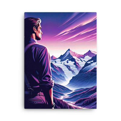 Wanderer in alpiner Dämmerung, schneebedeckte Gipfel ins Unendliche - Leinwand wandern xxx yyy zzz 45.7 x 61 cm