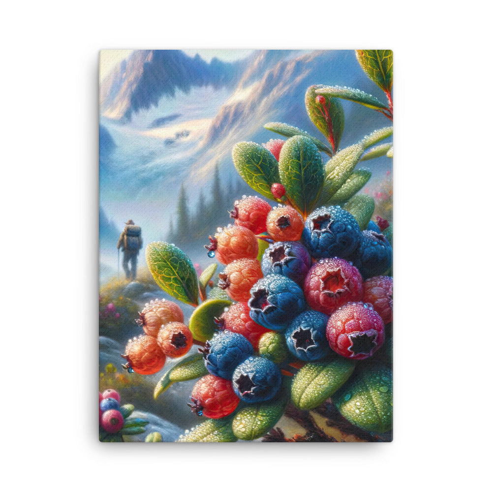 Ölgemälde einer Nahaufnahme von Alpenbeeren in satten Farben und zarten Texturen - Leinwand wandern xxx yyy zzz 45.7 x 61 cm