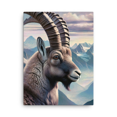 Digitales Steinbock-Porträt vor Alpenkulisse - Leinwand berge xxx yyy zzz 45.7 x 61 cm