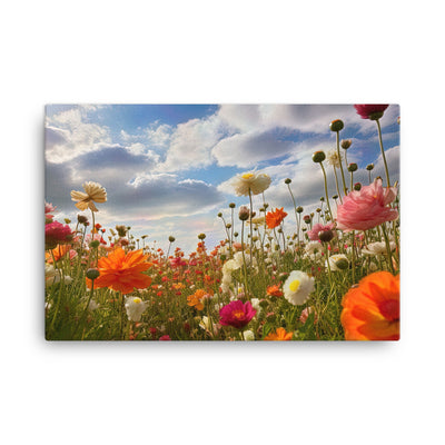 Blumenfeld und Sonnenschein - Leinwand camping xxx 61 x 91.4 cm