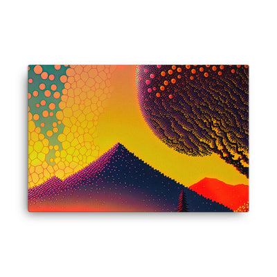 Berge und warme Farben - Punktkunst - Leinwand berge xxx 61 x 91.4 cm