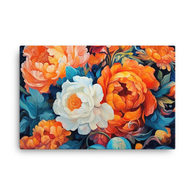 Bunte Blumen - Schöne Malerei - Leinwand camping xxx 61 x 91.4 cm