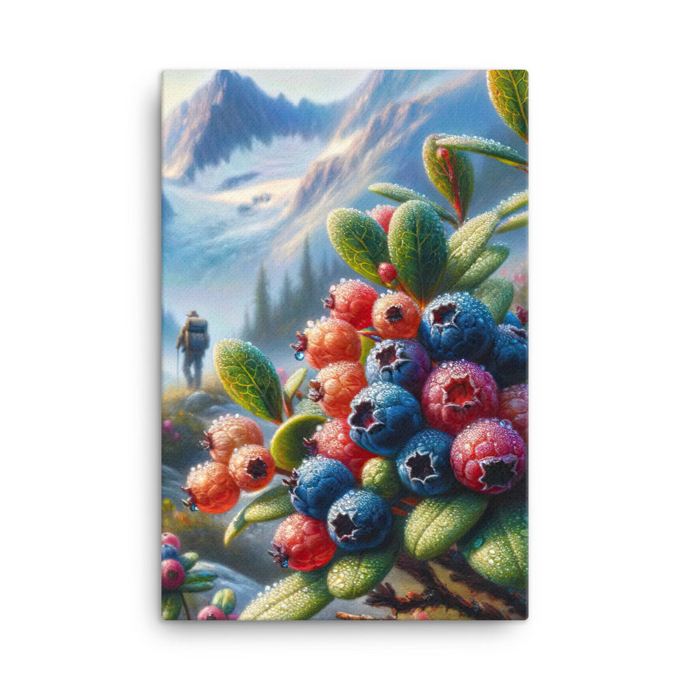 Ölgemälde einer Nahaufnahme von Alpenbeeren in satten Farben und zarten Texturen - Leinwand wandern xxx yyy zzz 61 x 91.4 cm