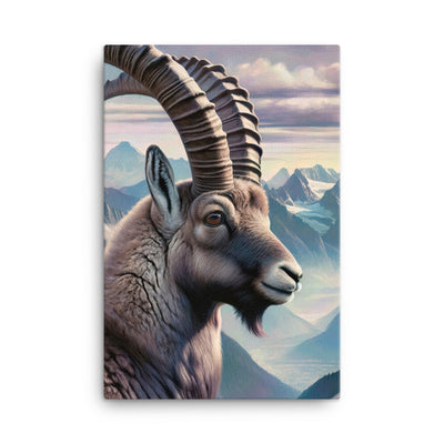 Digitales Steinbock-Porträt vor Alpenkulisse - Leinwand berge xxx yyy zzz 61 x 91.4 cm