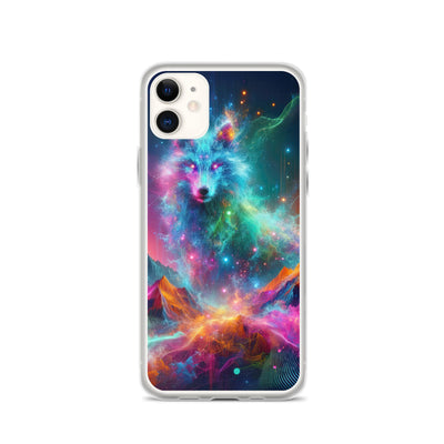 Alpen und Wolf: Lebendige Farben und schimmernde Lichtpartikel (AN) - iPhone Schutzhülle (durchsichtig) xxx yyy zzz iPhone 11