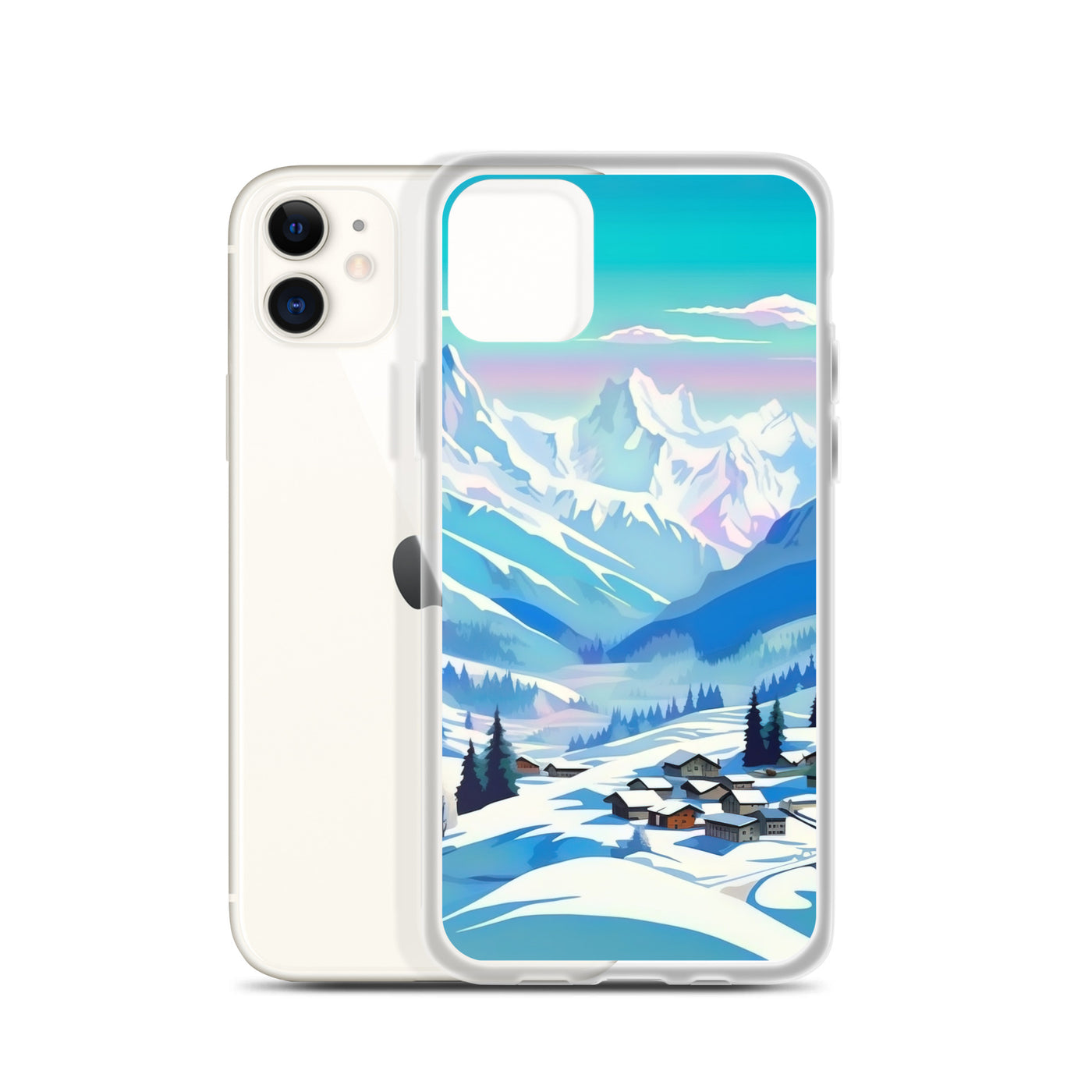 Berge und Schnee - Landschaft - iPhone Schutzhülle (durchsichtig) ski xxx