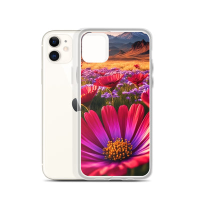 Wünderschöne Blumen und Berge im Hintergrund - iPhone Schutzhülle (durchsichtig) berge xxx