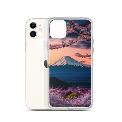 Berg - Pinke Bäume und Blumen - iPhone Schutzhülle (durchsichtig) berge xxx