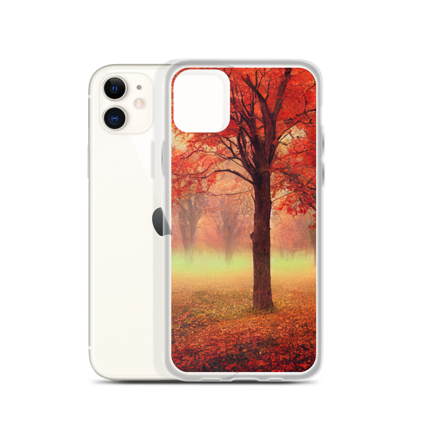 Wald im Herbst - Rote Herbstblätter - iPhone Schutzhülle (durchsichtig) camping xxx