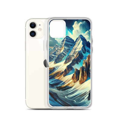 Majestätische Alpen in zufällig ausgewähltem Kunststil - iPhone Schutzhülle (durchsichtig) berge xxx yyy zzz