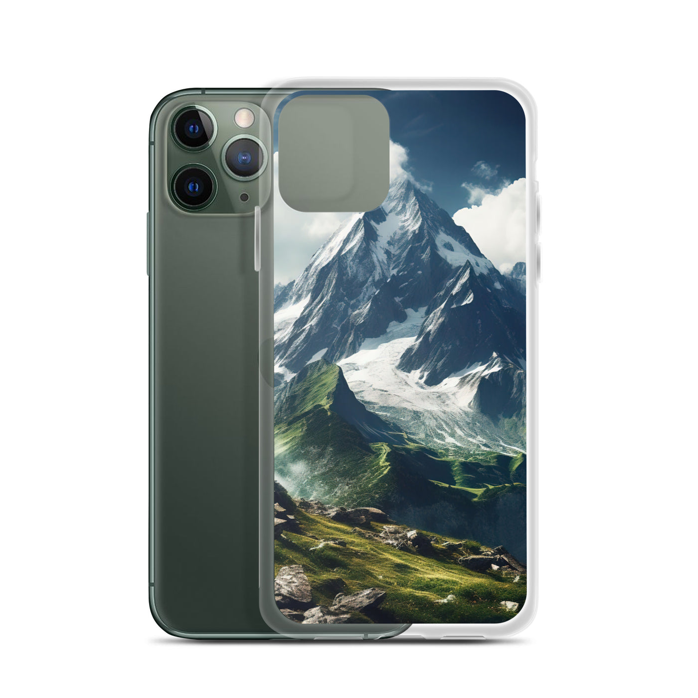 Gigantischer Berg - Landschaftsmalerei - iPhone Schutzhülle (durchsichtig) berge xxx