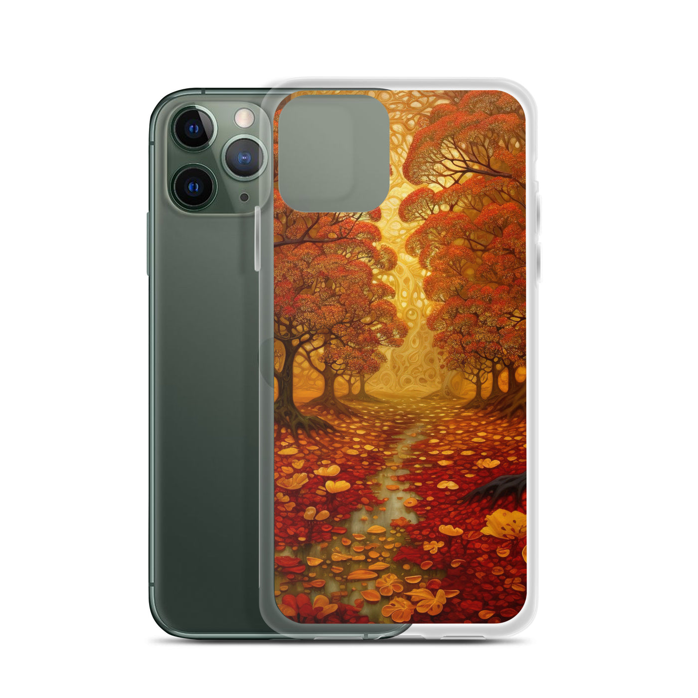 Wald im Herbst und kleiner Bach - iPhone Schutzhülle (durchsichtig) camping xxx