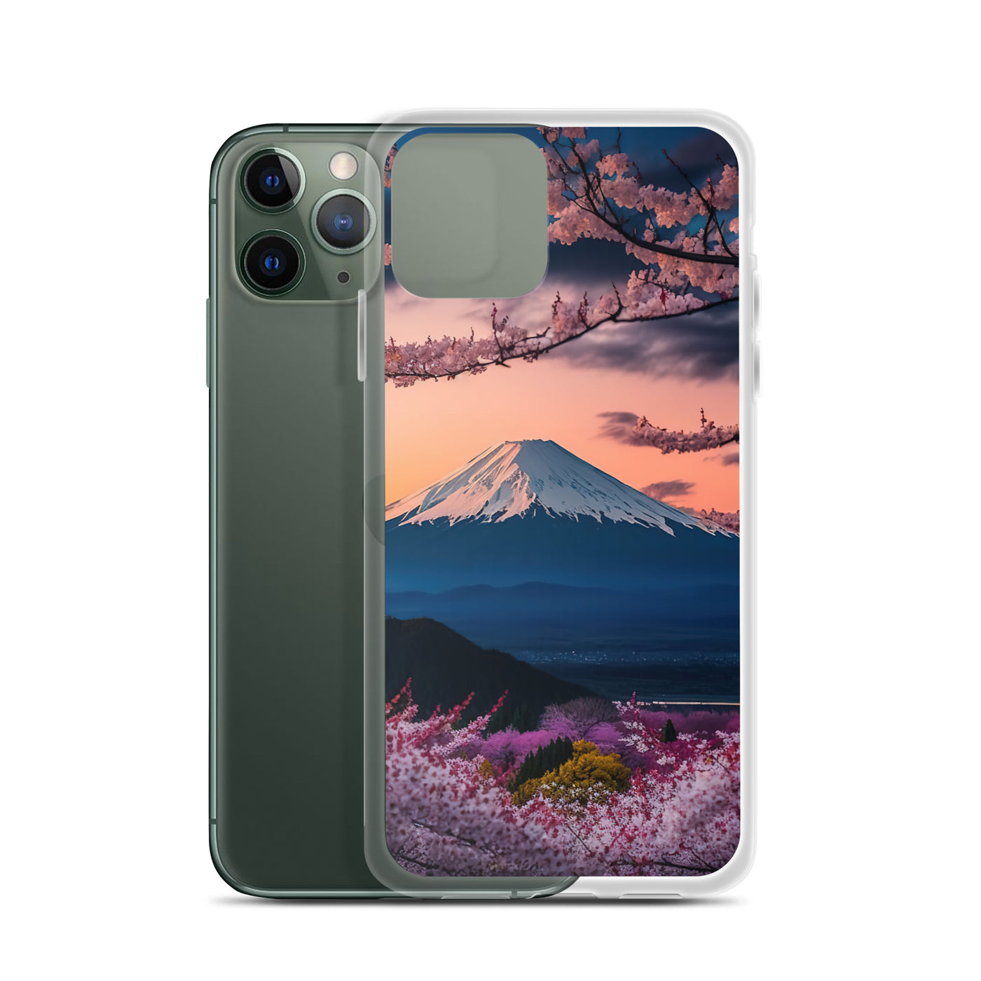 Berg - Pinke Bäume und Blumen - iPhone Schutzhülle (durchsichtig) berge xxx