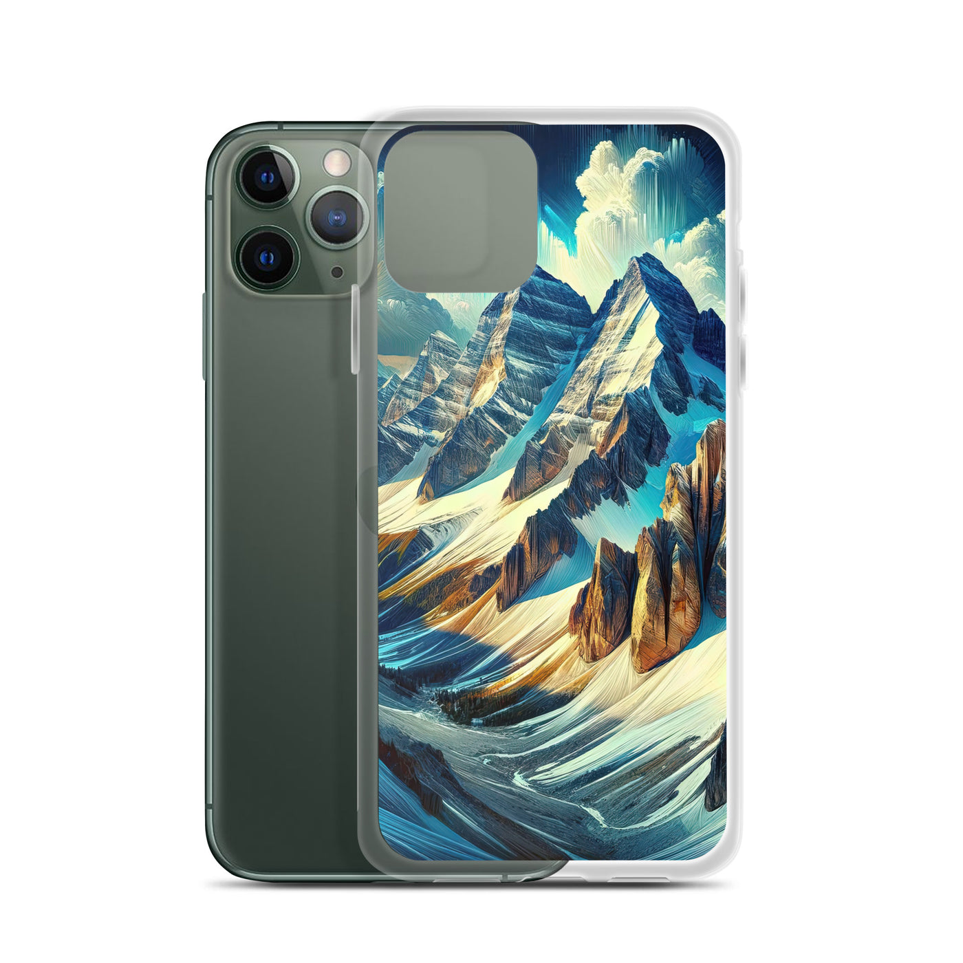 Majestätische Alpen in zufällig ausgewähltem Kunststil - iPhone Schutzhülle (durchsichtig) berge xxx yyy zzz