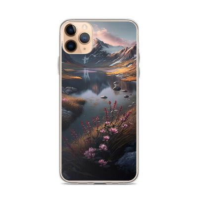 Berge, Bergsee und Blumen - iPhone Schutzhülle (durchsichtig) berge xxx iPhone 11 Pro Max