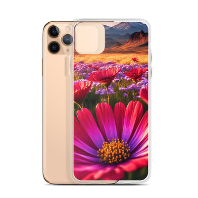 Wünderschöne Blumen und Berge im Hintergrund - iPhone Schutzhülle (durchsichtig) berge xxx