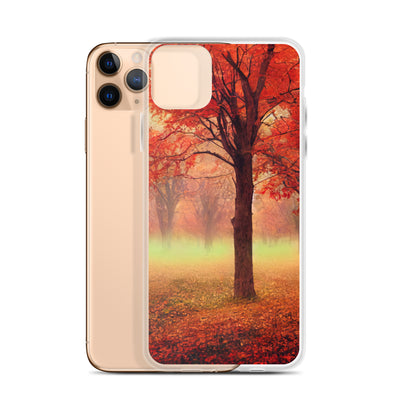 Wald im Herbst - Rote Herbstblätter - iPhone Schutzhülle (durchsichtig) camping xxx