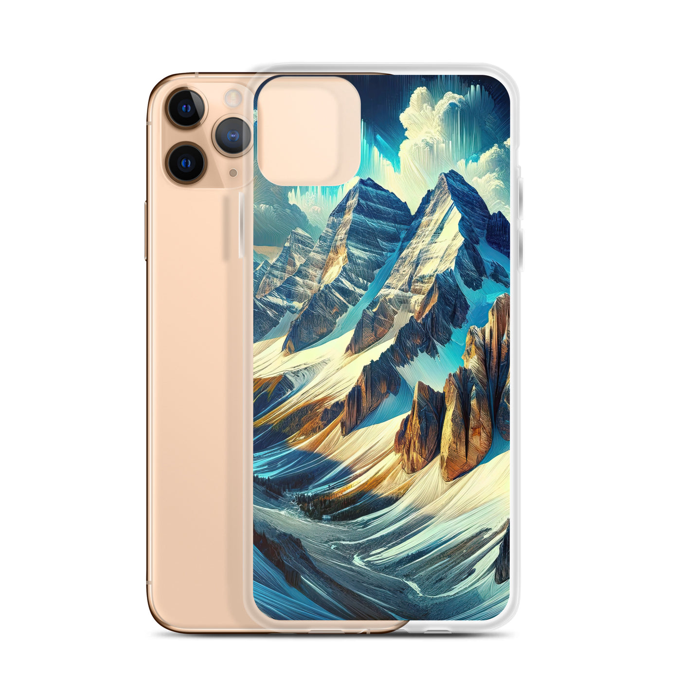 Majestätische Alpen in zufällig ausgewähltem Kunststil - iPhone Schutzhülle (durchsichtig) berge xxx yyy zzz