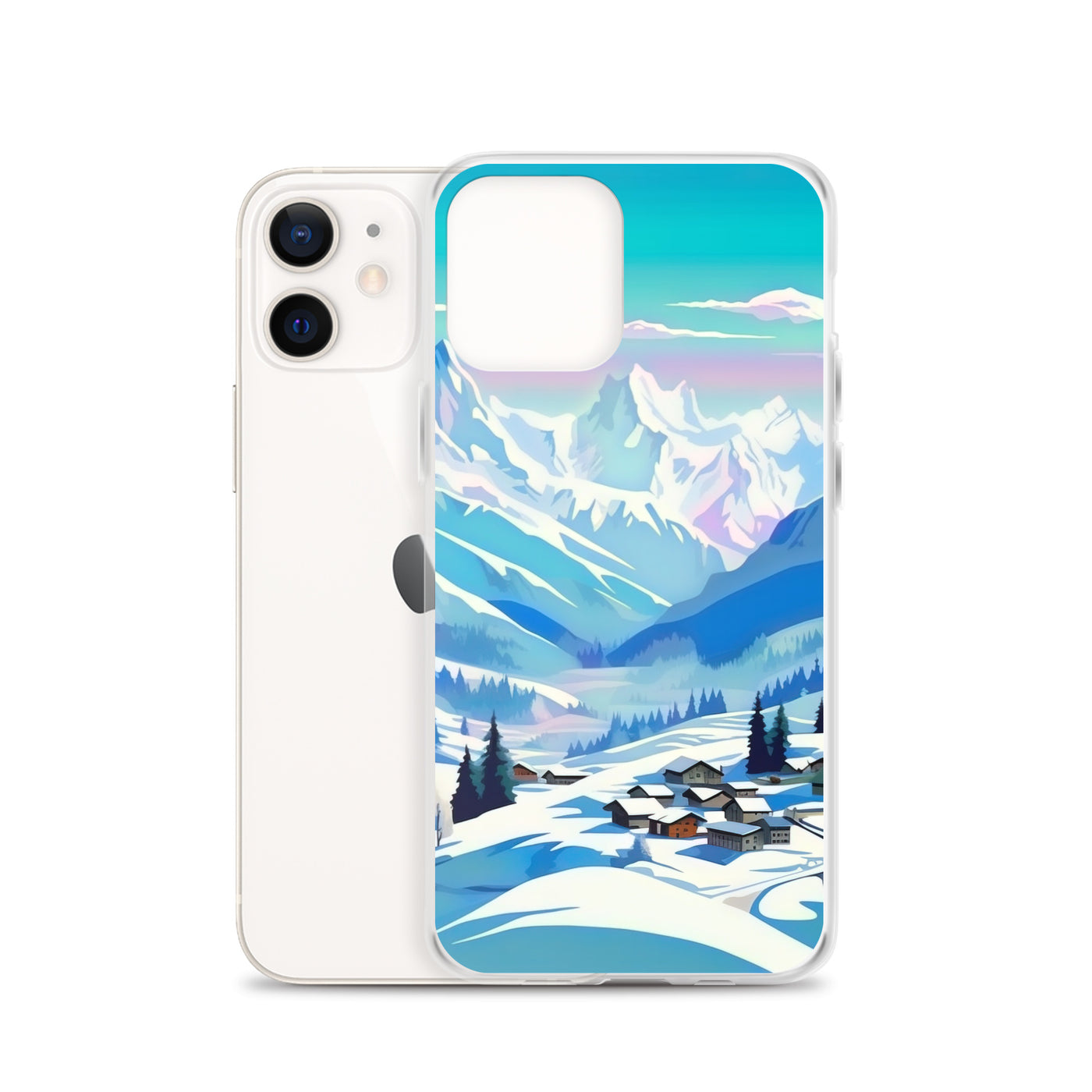 Berge und Schnee - Landschaft - iPhone Schutzhülle (durchsichtig) ski xxx