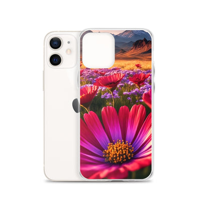 Wünderschöne Blumen und Berge im Hintergrund - iPhone Schutzhülle (durchsichtig) berge xxx