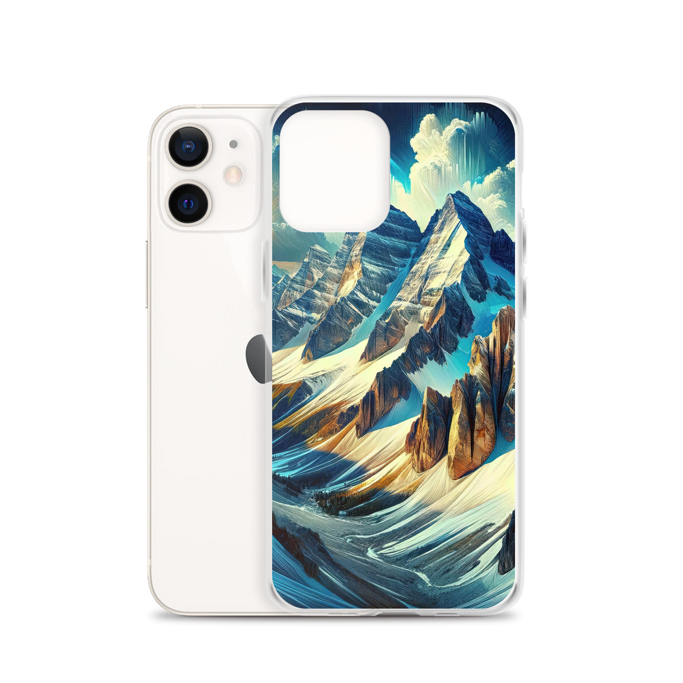 Majestätische Alpen in zufällig ausgewähltem Kunststil - iPhone Schutzhülle (durchsichtig) berge xxx yyy zzz