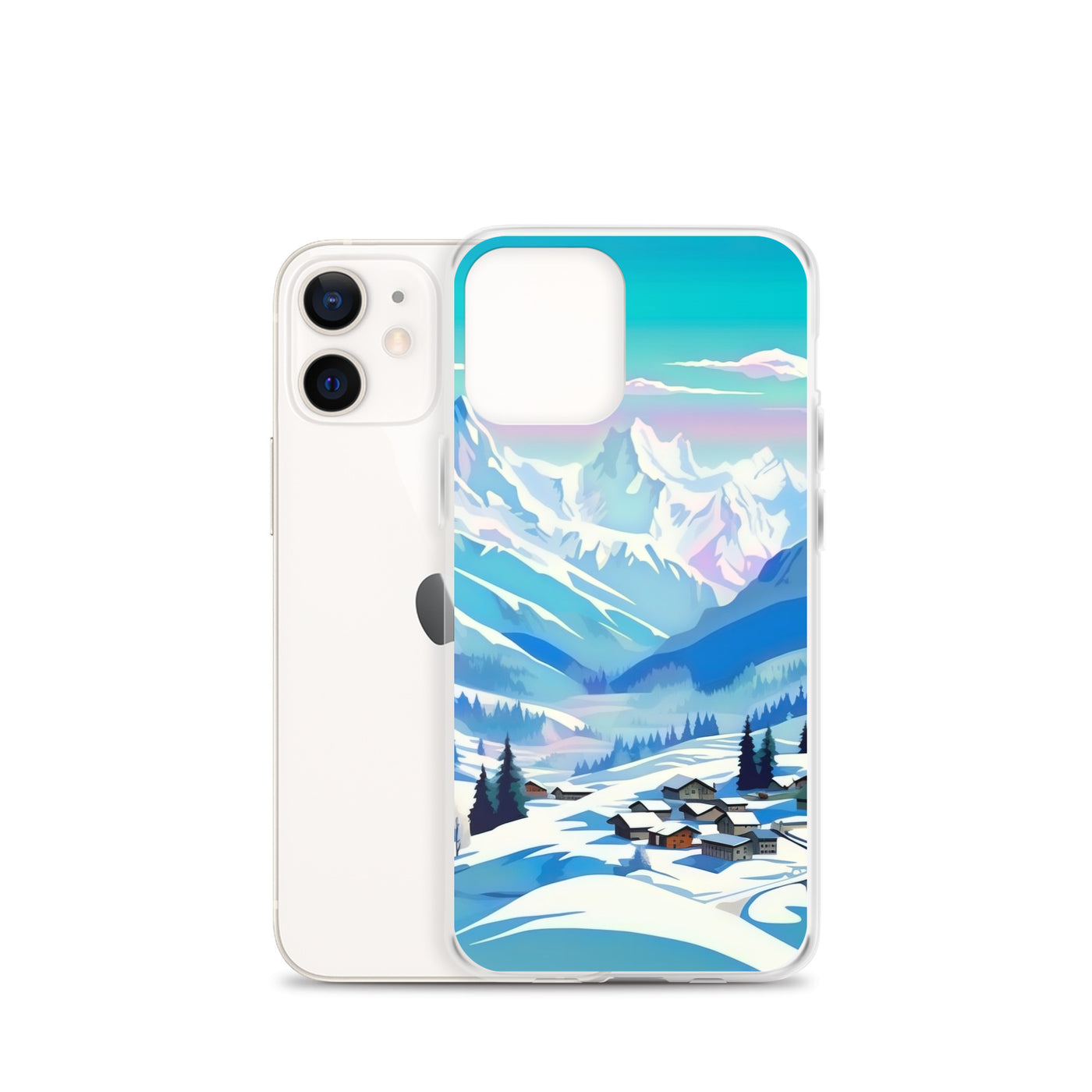 Berge und Schnee - Landschaft - iPhone Schutzhülle (durchsichtig) ski xxx