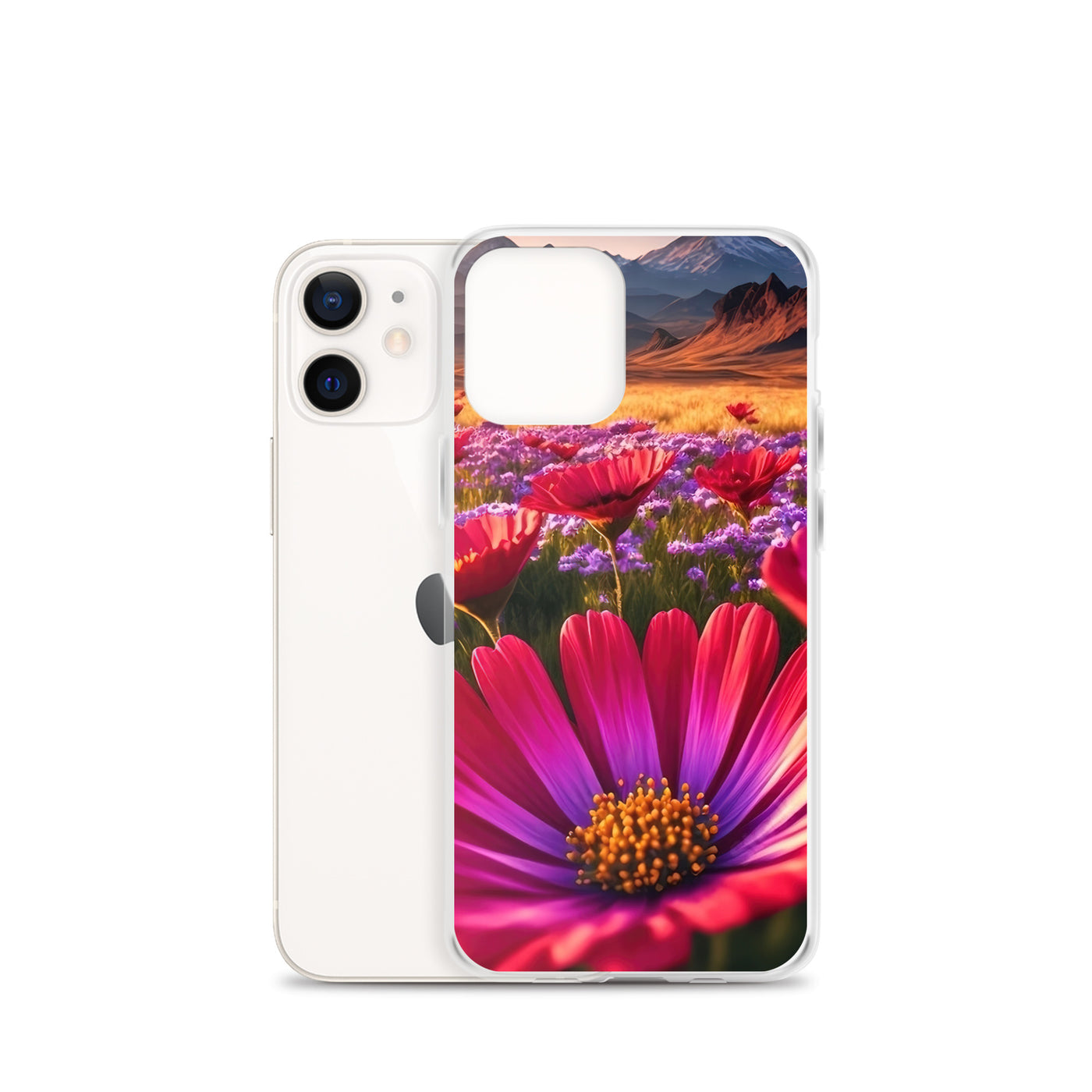 Wünderschöne Blumen und Berge im Hintergrund - iPhone Schutzhülle (durchsichtig) berge xxx