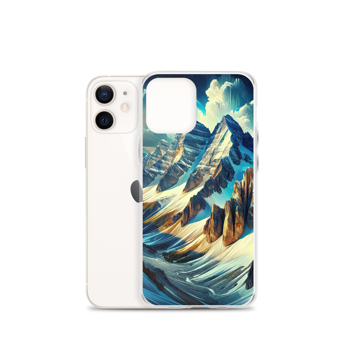 Majestätische Alpen in zufällig ausgewähltem Kunststil - iPhone Schutzhülle (durchsichtig) berge xxx yyy zzz