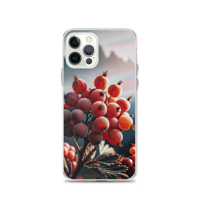 Foto einer Gruppe von Alpenbeeren mit kräftigen Farben und detaillierten Texturen - iPhone Schutzhülle (durchsichtig) berge xxx yyy zzz iPhone 12 Pro