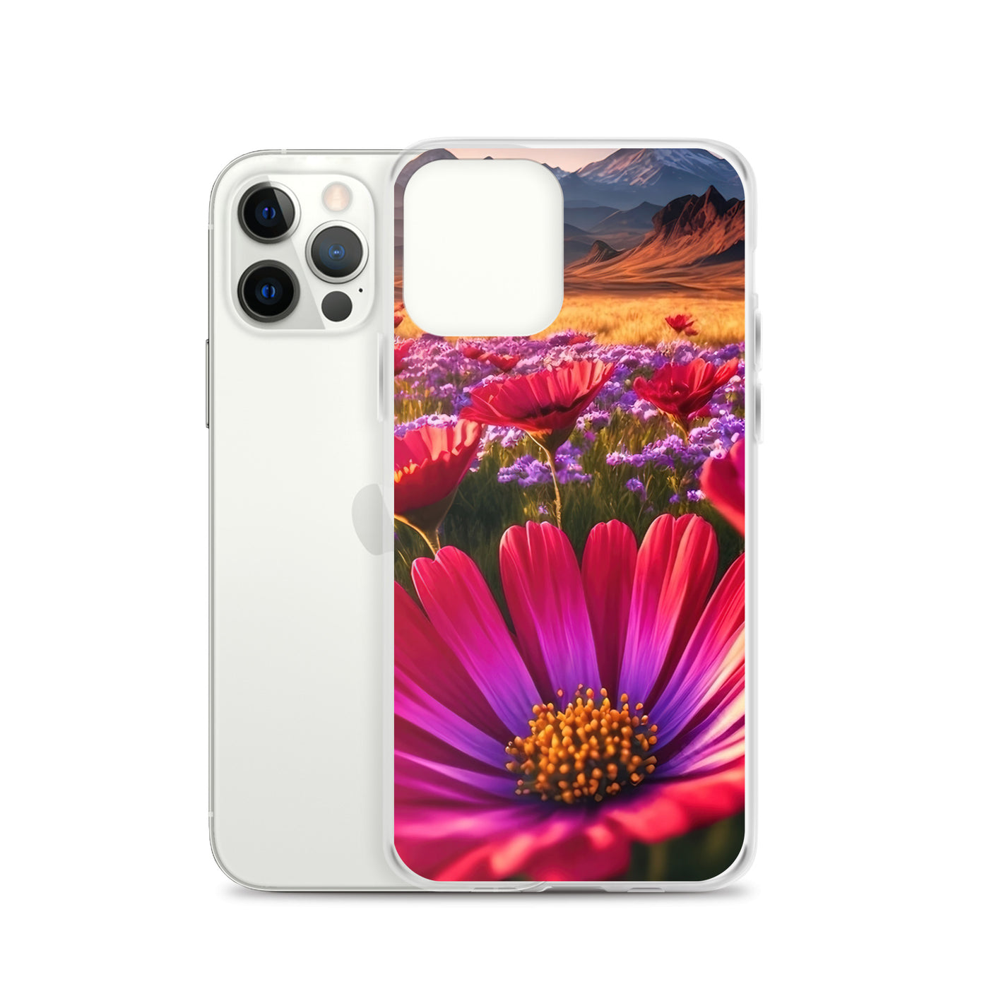 Wünderschöne Blumen und Berge im Hintergrund - iPhone Schutzhülle (durchsichtig) berge xxx