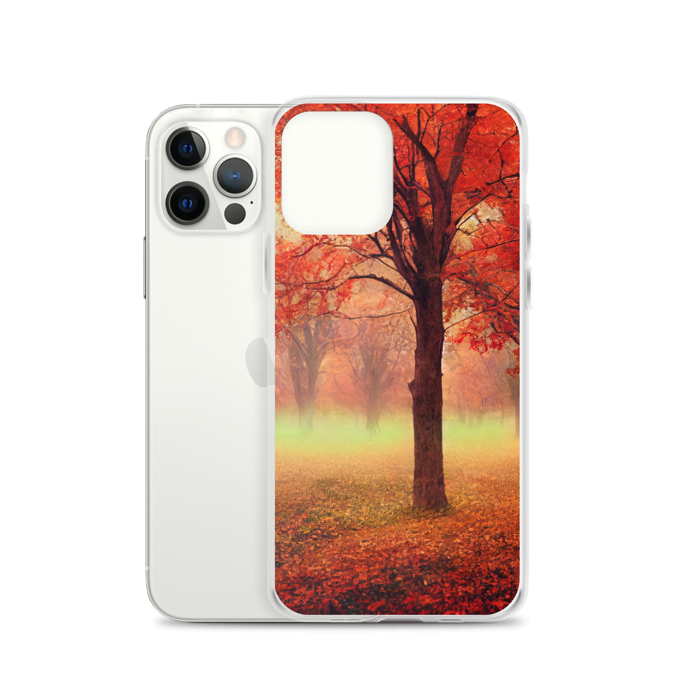 Wald im Herbst - Rote Herbstblätter - iPhone Schutzhülle (durchsichtig) camping xxx