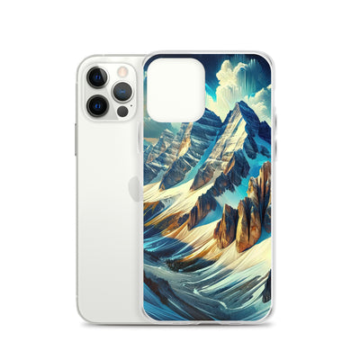 Majestätische Alpen in zufällig ausgewähltem Kunststil - iPhone Schutzhülle (durchsichtig) berge xxx yyy zzz