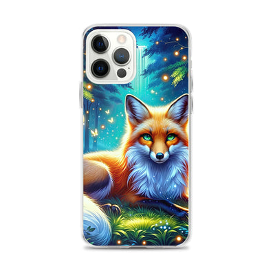 Funkelnder Nachtfuchs auf Waldlichtung mit Feuerwerk - iPhone Schutzhülle (durchsichtig) camping xxx yyy zzz iPhone 12 Pro Max