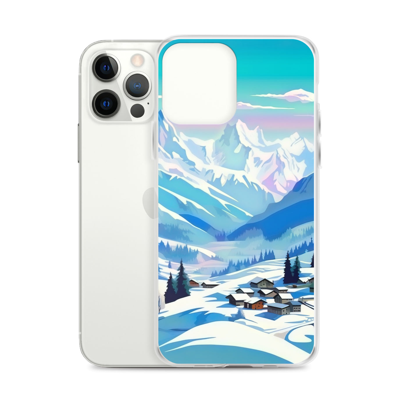 Berge und Schnee - Landschaft - iPhone Schutzhülle (durchsichtig) ski xxx