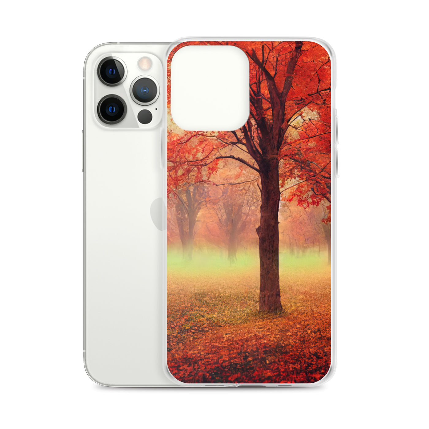 Wald im Herbst - Rote Herbstblätter - iPhone Schutzhülle (durchsichtig) camping xxx