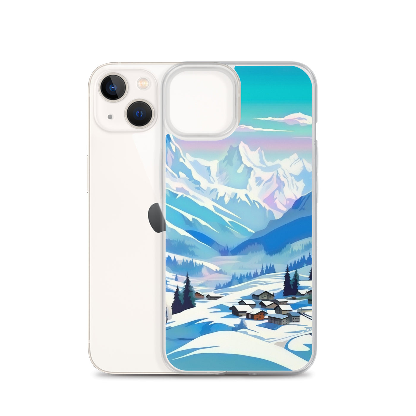 Berge und Schnee - Landschaft - iPhone Schutzhülle (durchsichtig) ski xxx