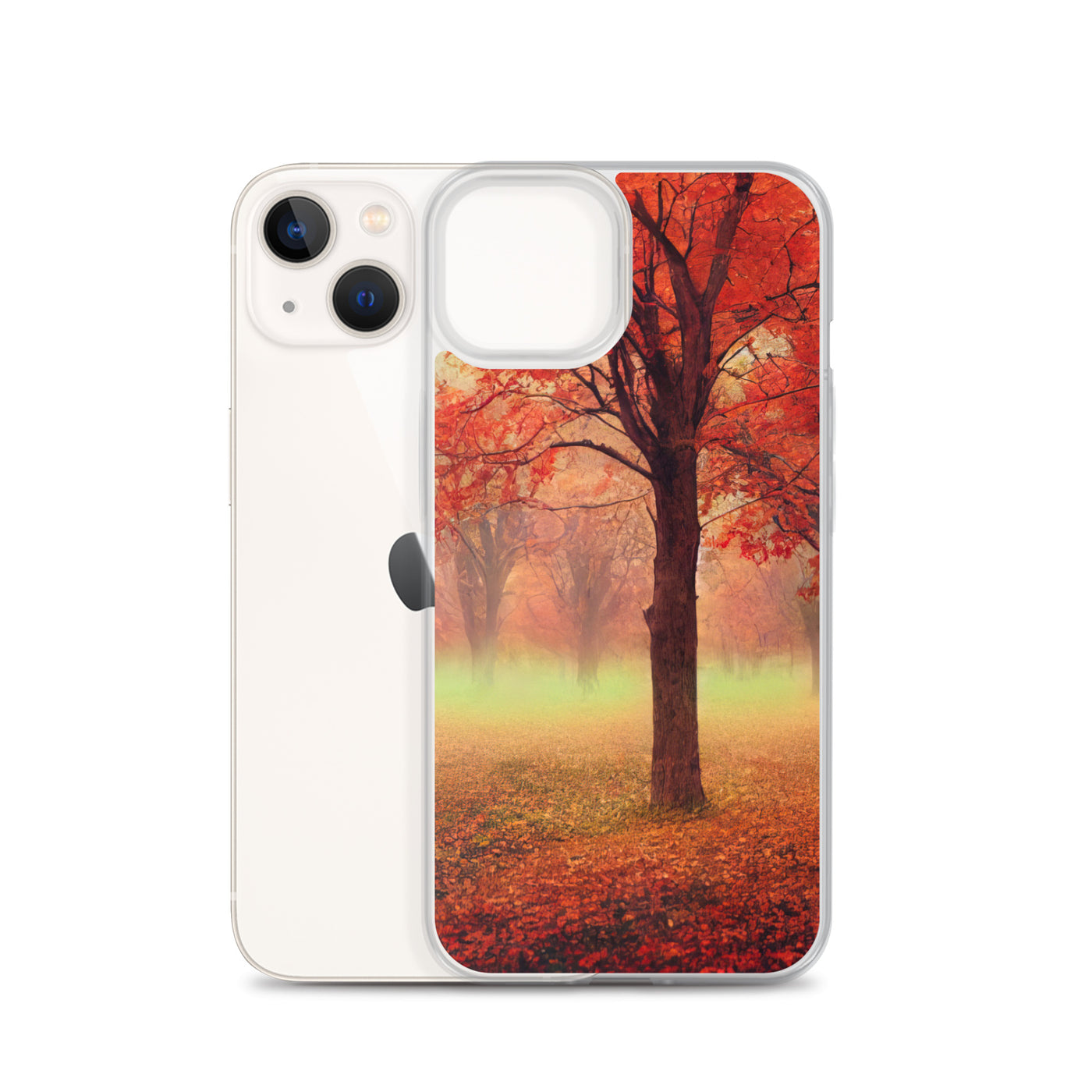 Wald im Herbst - Rote Herbstblätter - iPhone Schutzhülle (durchsichtig) camping xxx