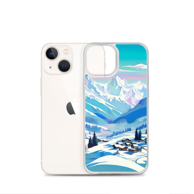 Berge und Schnee - Landschaft - iPhone Schutzhülle (durchsichtig) ski xxx