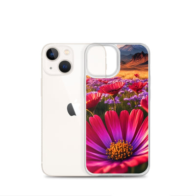 Wünderschöne Blumen und Berge im Hintergrund - iPhone Schutzhülle (durchsichtig) berge xxx