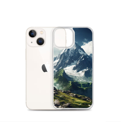 Gigantischer Berg - Landschaftsmalerei - iPhone Schutzhülle (durchsichtig) berge xxx