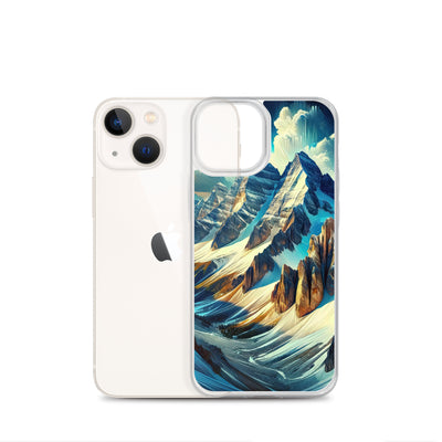 Majestätische Alpen in zufällig ausgewähltem Kunststil - iPhone Schutzhülle (durchsichtig) berge xxx yyy zzz