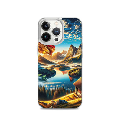 Alpen Gebirge im Morgenlicht: Kunstwerk mit Deutsche Flagge - iPhone Schutzhülle (durchsichtig) berge xxx yyy zzz iPhone 13 Pro