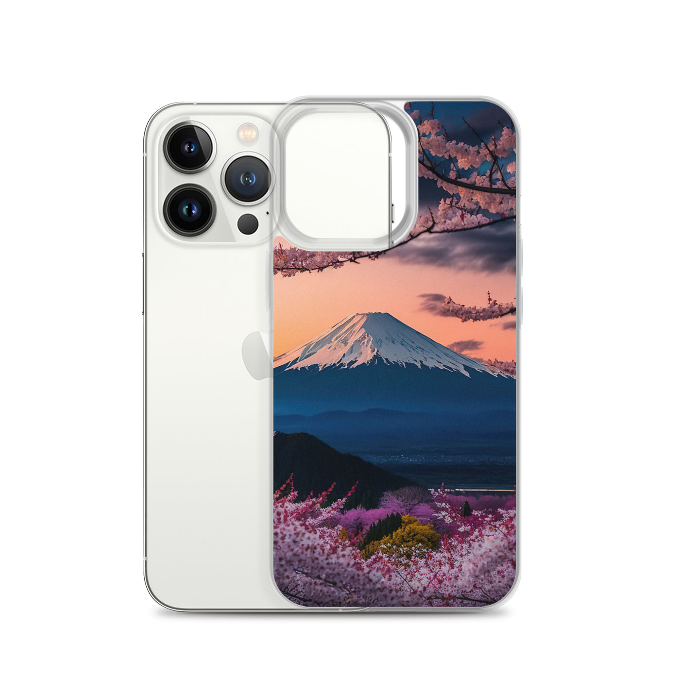 Berg - Pinke Bäume und Blumen - iPhone Schutzhülle (durchsichtig) berge xxx