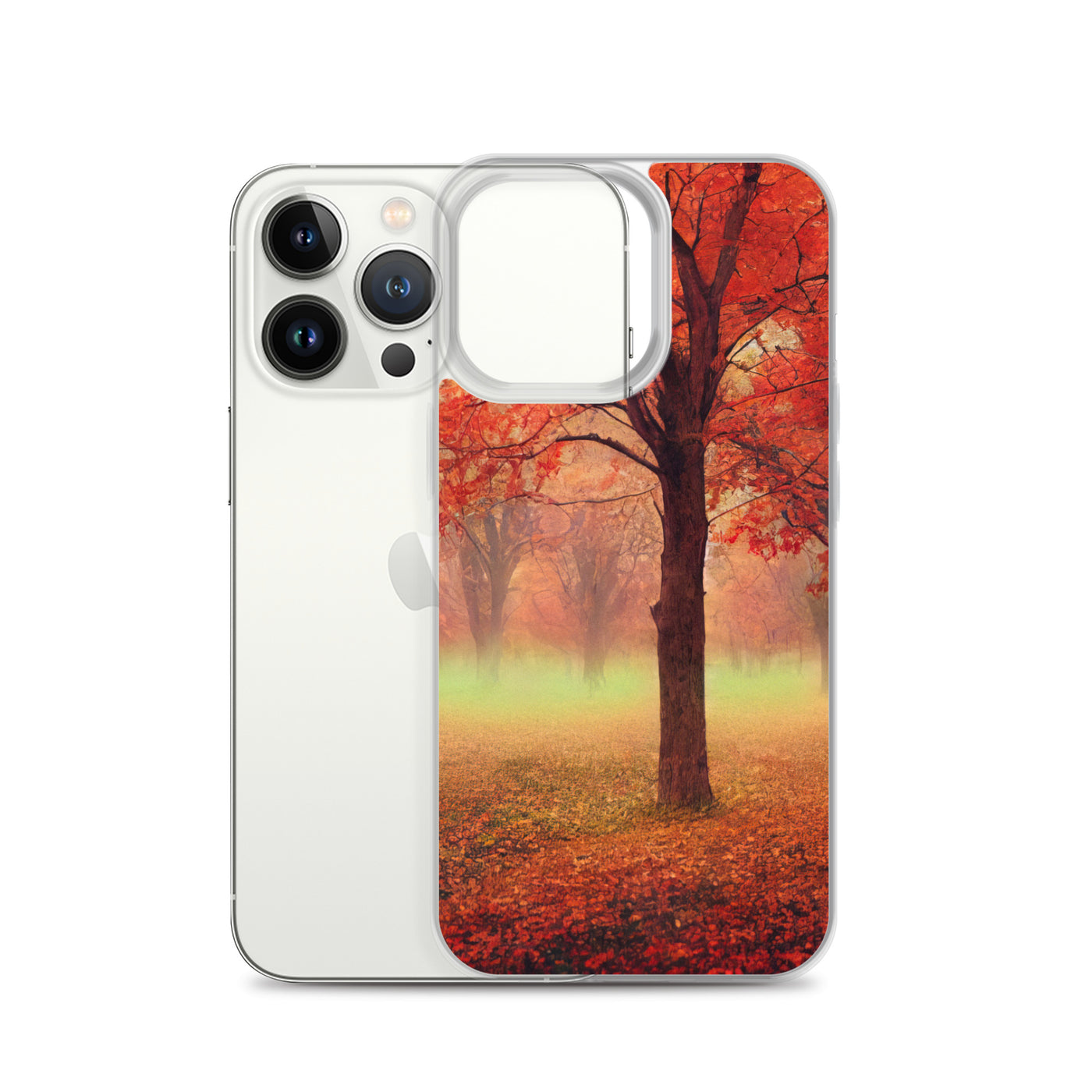 Wald im Herbst - Rote Herbstblätter - iPhone Schutzhülle (durchsichtig) camping xxx