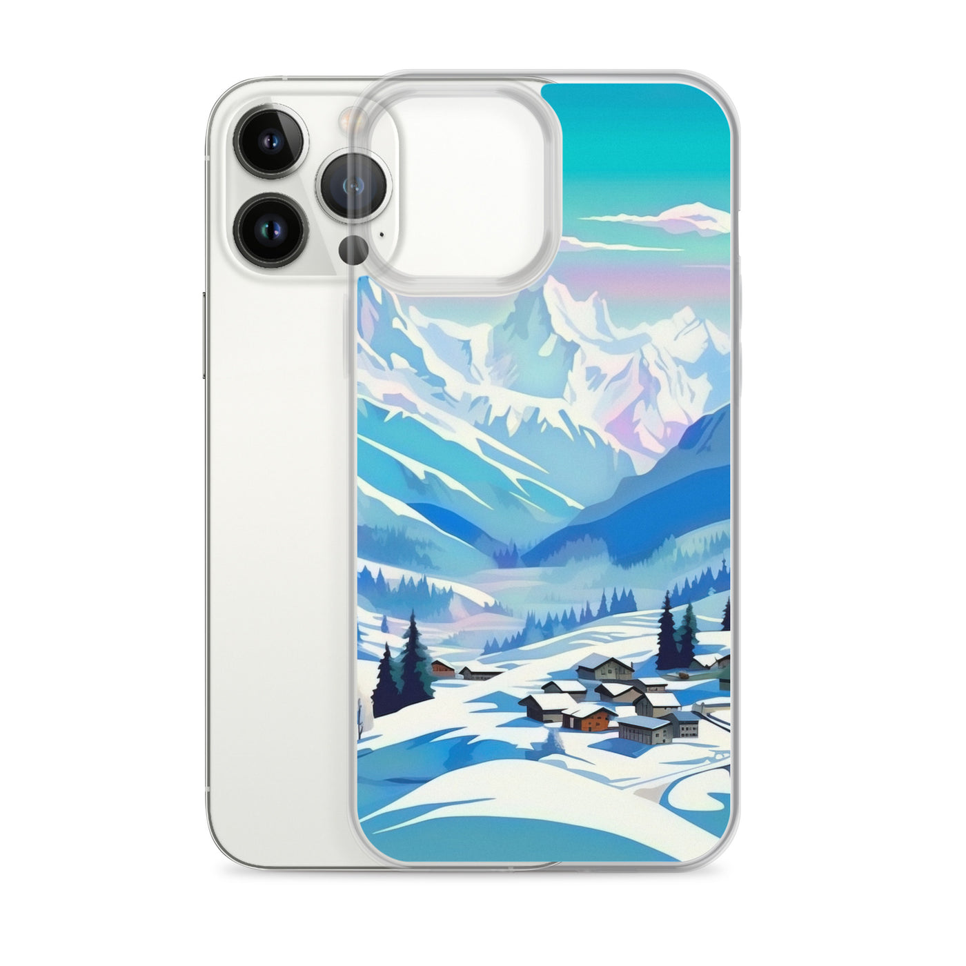 Berge und Schnee - Landschaft - iPhone Schutzhülle (durchsichtig) ski xxx