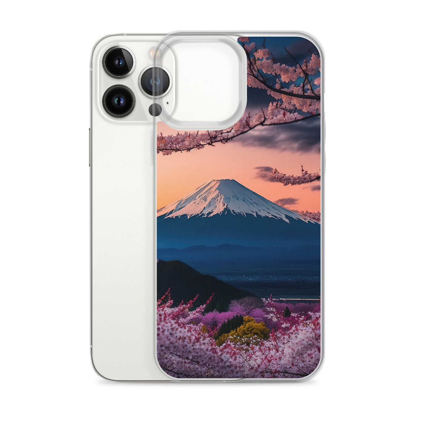 Berg - Pinke Bäume und Blumen - iPhone Schutzhülle (durchsichtig) berge xxx