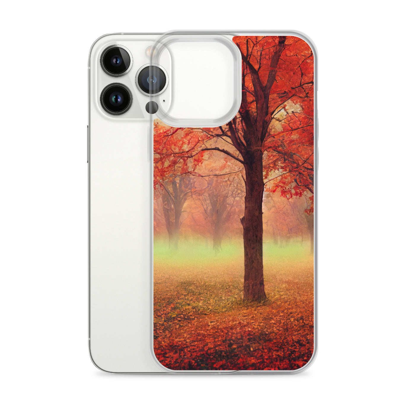 Wald im Herbst - Rote Herbstblätter - iPhone Schutzhülle (durchsichtig) camping xxx