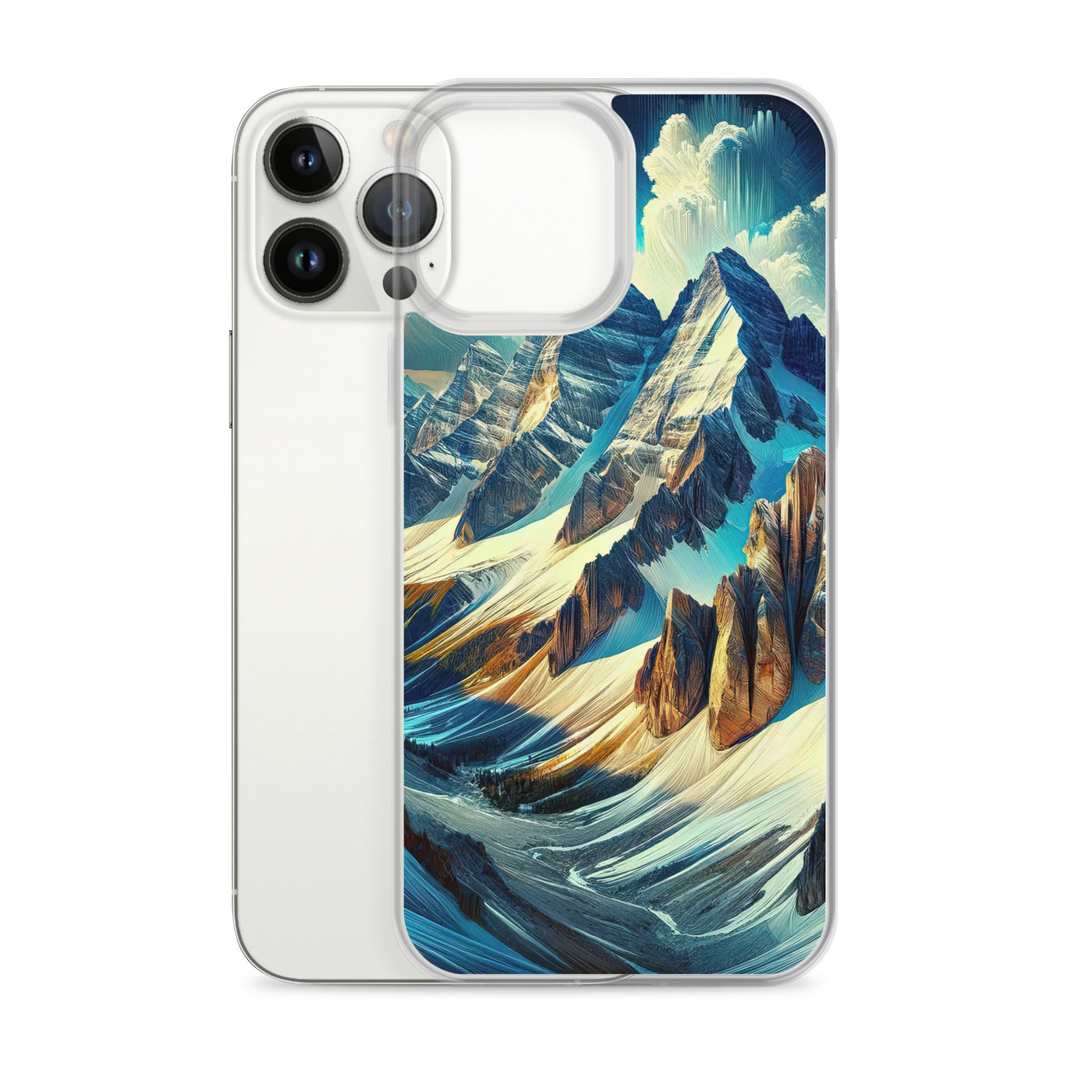 Majestätische Alpen in zufällig ausgewähltem Kunststil - iPhone Schutzhülle (durchsichtig) berge xxx yyy zzz